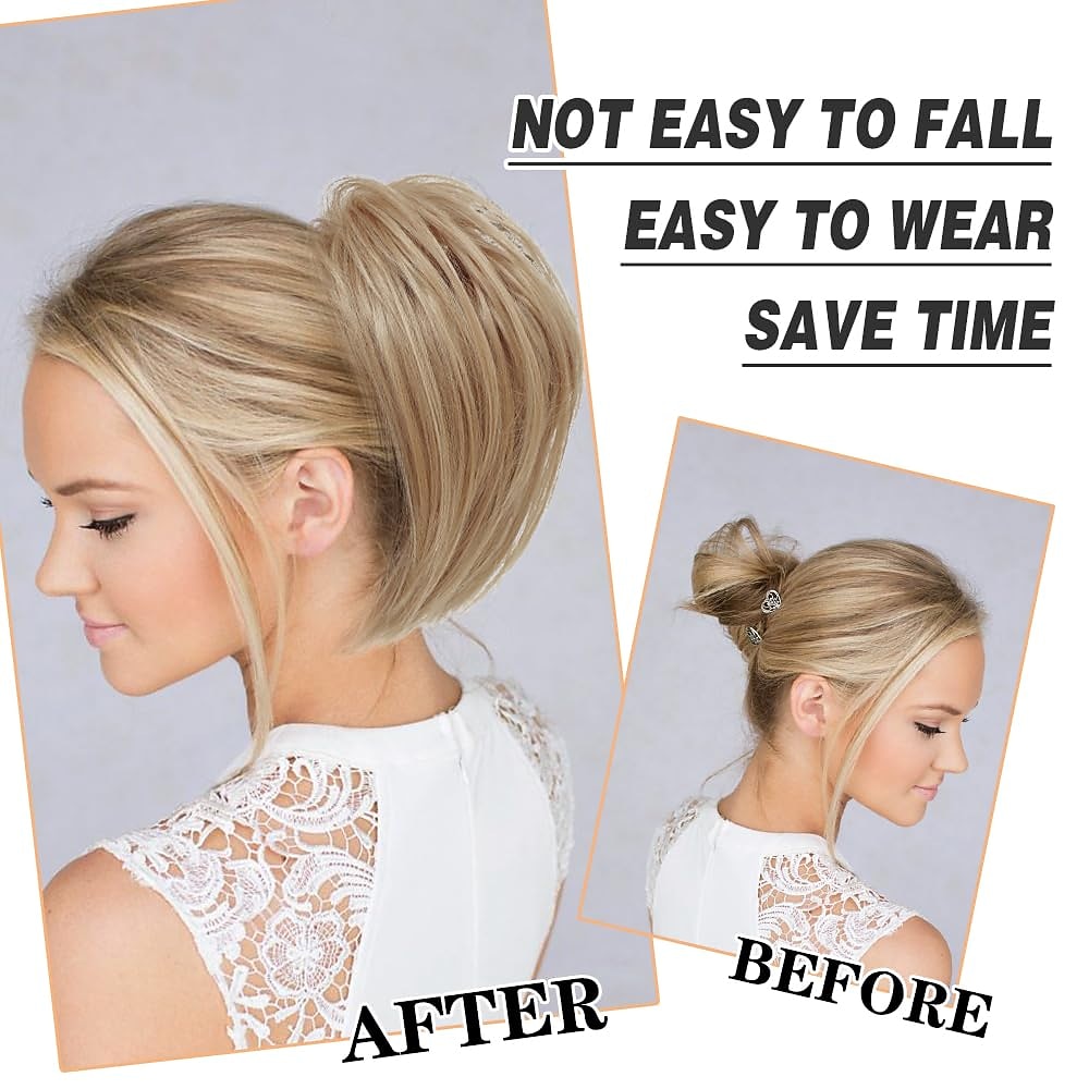 2026年 シニョン ヘアバンド 爪のあるポニーテール 合成 ヘアピース ヘアエクステンション ストレート パーティー デイリーウェア 誕生日 A1 A2 A3  コレクション – $9.99 –P5