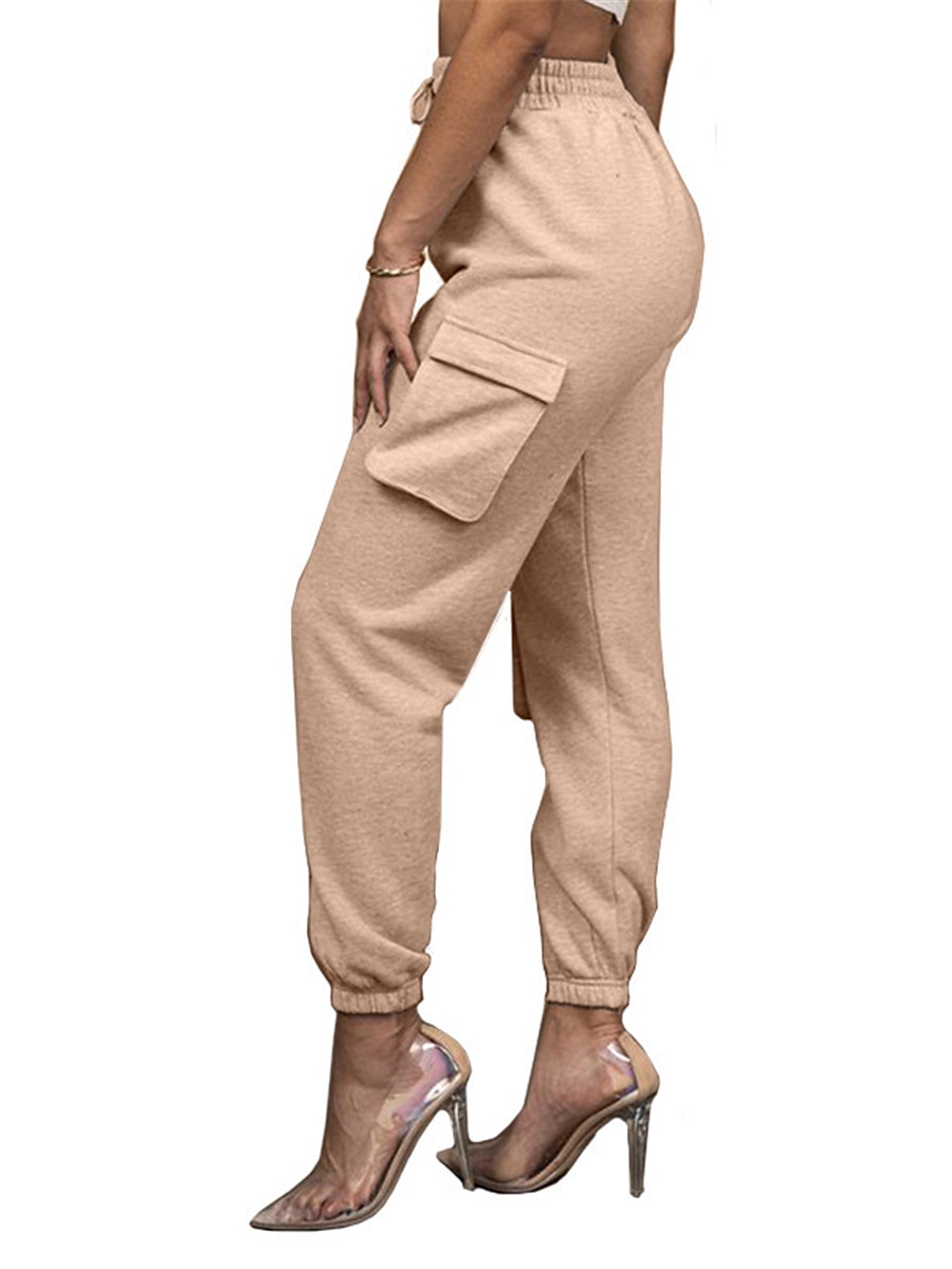 dámské cargo khaki kalhoty dlouhé bavlněné mikroelastické vysoký pas móda streetwear denní jablko zelená černá s m podzim zima 2025 - $29.99 –P20