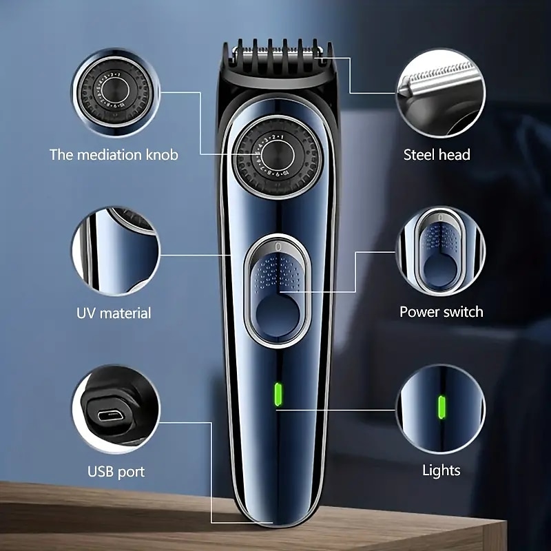 Professional Hair Clippers Hair Trimmer Kit For Men Cordless Barber Fade Clipper Hair Cutting Kit Beard T Outliner Trimmers Haircut Grooming Kit 2025 - $16.99 –P8