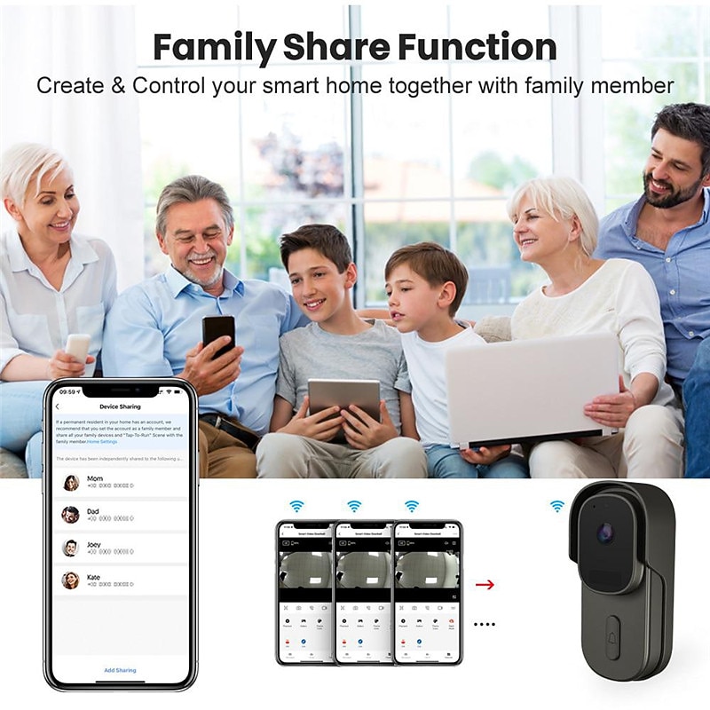 tuya smart home video deurbel 1080p camera buiten draadloze wifi deurbel waterdicht huis beveiliging smart lifefor alexa/google home 2025 - $81.99 –P9