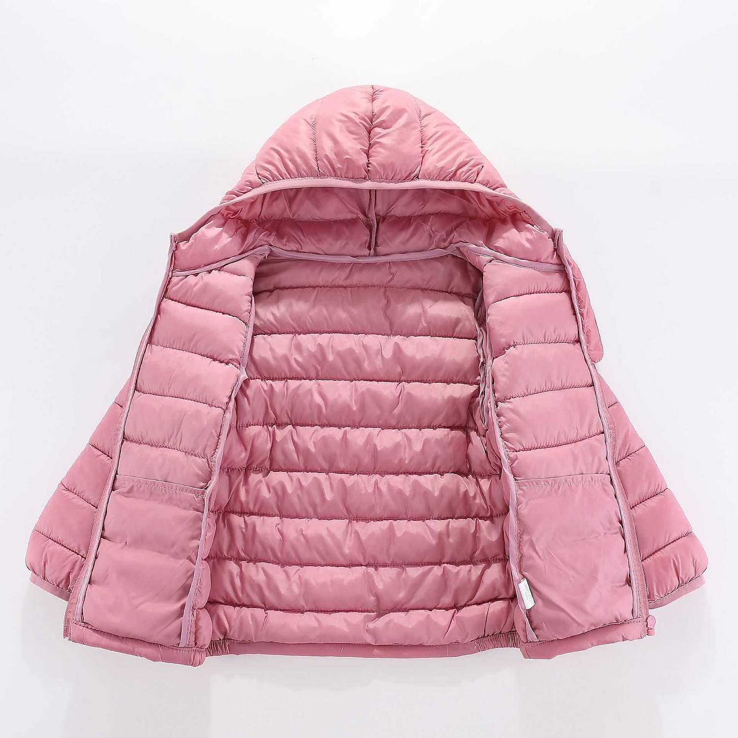 Barn Flickor Pufferjacka Ensfärgat Aktiv Skola Täcka Ytterkläder 2-12 år Vår Aska Taro lila Klassisk svart 2025 - $23.99 –P7