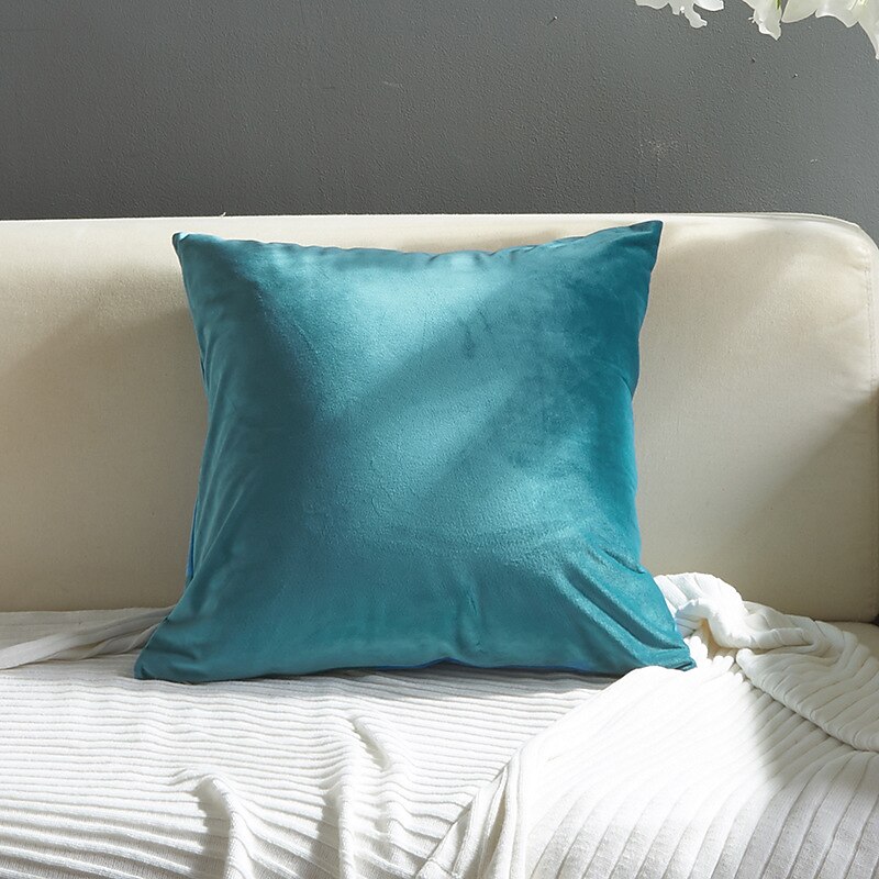 dekoracyjne poduszki do rzucania aksamitna rzuć poszewka na poduszkę jednokolorowe do sypialni salon sofa kanapa krzesło różowy niebieski szałwia zielony fioletowy żółty spalony pomarańczowy 2025 - $7.99 –P8