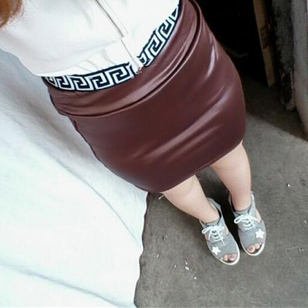 Női Szoknya Bodycon Elegáns Divat Alkalmi Térd feletti Magas derék Szoknyák Egyszínű Vakáció Utca Bor Fekete Tengerészkék Kávé Tavaszi nyár Bőrutánzat 2025 - $16.99 -P8