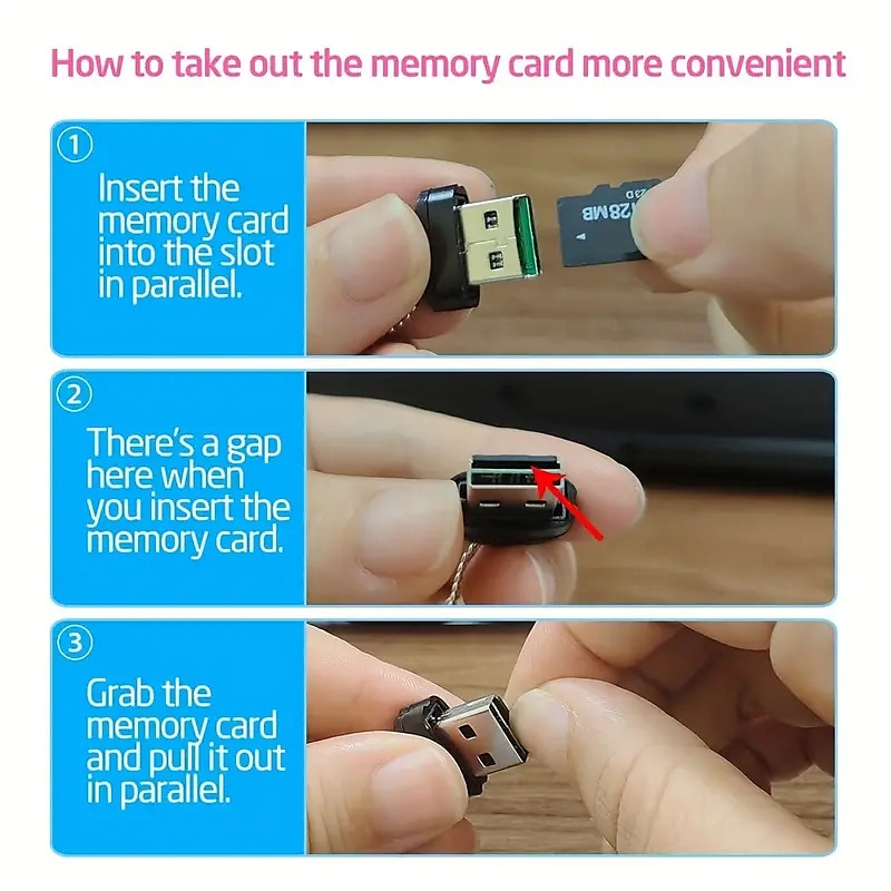 Mini TF Card Reader Lanyard Card Reader Plug And PlayApplicable To Computer Car Audio And Other USB Interface Equipment For Windows Mac OS Linux 2025 - $8.99 –P5