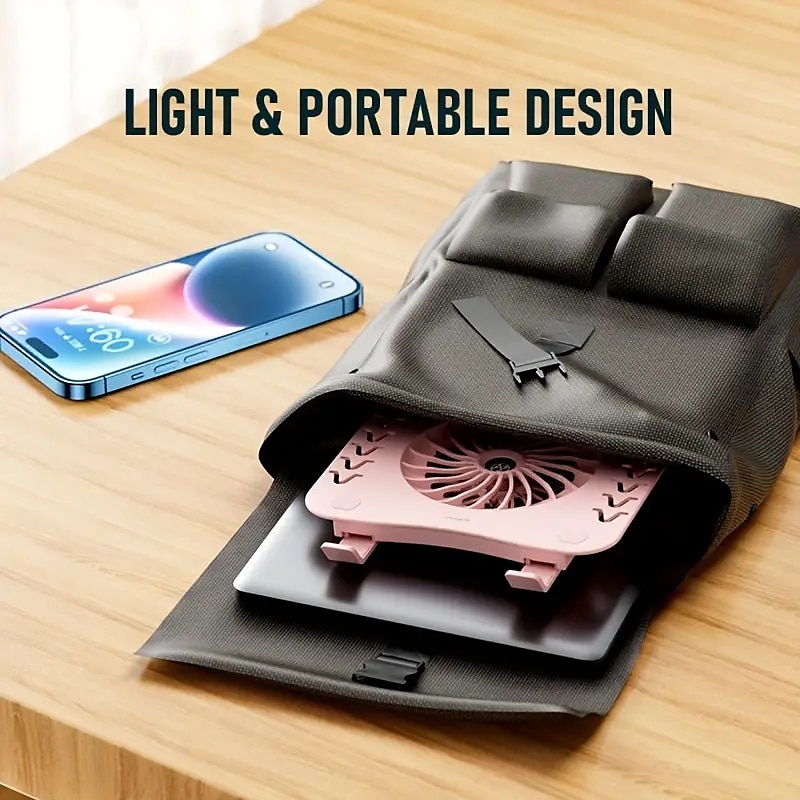 bærbar stativ med kjølevifte sammenleggbar bærbar radiator og holder kjøleputebrakett med lydløs vifte for macbook nettbrett notebookstativ bord for bærbart tilbehør 2025 - $42.99 –P10