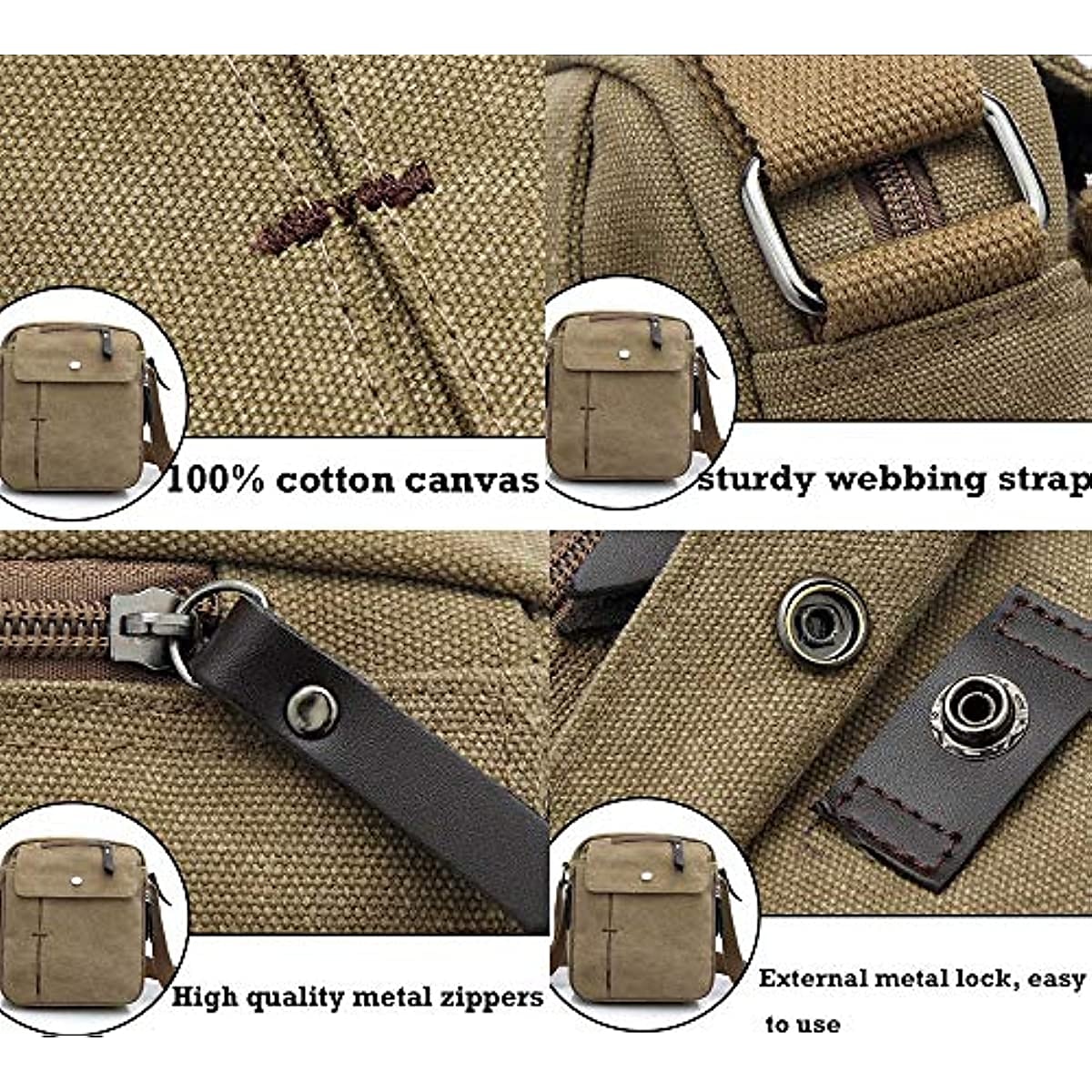 Men's Canvas Crossbody Shoulder Bag – Multi-Pocket Travel Messenger Bag with Zipper Compartments for Outdoor, Commuting, and Daily Use 2026 - $19.99 –P4