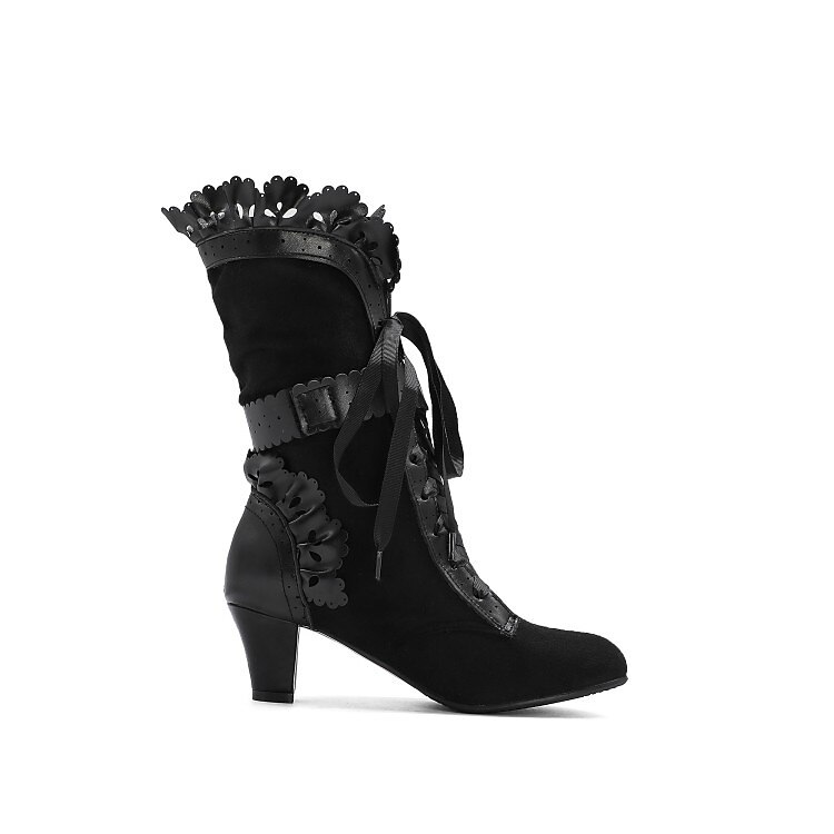 Mujer Botas Zapatos de Navidad Bullock Zapatos Tallas Grandes Exterior Navidad Diario Color sólido Botines Botines Invierno Encaje Tacón de gatito Dedo redondo Elegante Casual Minimalismo Zapatos de 2025 - $59.99 –P8