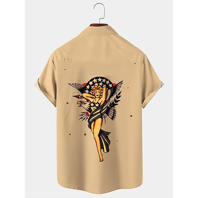 Homme cocktail Filles hula Chemise Chemise de quilles Chemise boutonnée Manche Courte Rétro Vintage Tropique Mode Casual Plage Eté Printemps Col rabattu Imprimer Bouton bas Blanche Jaune Vert Claire de 2025 ? $24.99 –P3