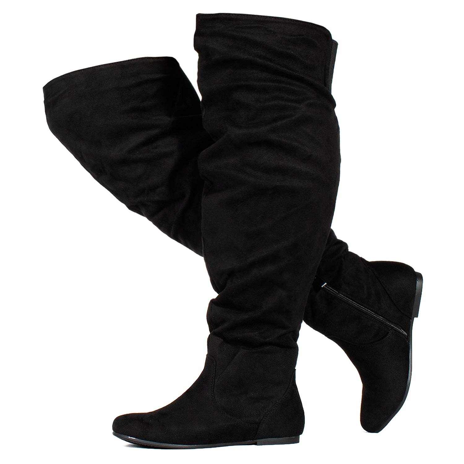 Női Csizmák Fordított bőr cipő Slouchy Boots Extra méret Szabadtéri Napi Tömör szín Térd fölé érő csizmák Középborjú csizma Tél Cipzár Lapos Kerek orrú Alkalmi Kényelmes minimalizmus Fordított bőr 2025 - $54.99 –P13