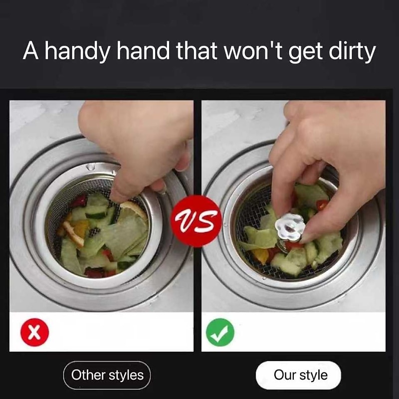 Filtro per lavello della cucina Filtri a rete per lavello in acciaio inox Utensili da cucina Scarichi a pavimento del bagno Raccogli capelli Filtro per rifiuti del 2026 a $9.99 –P3