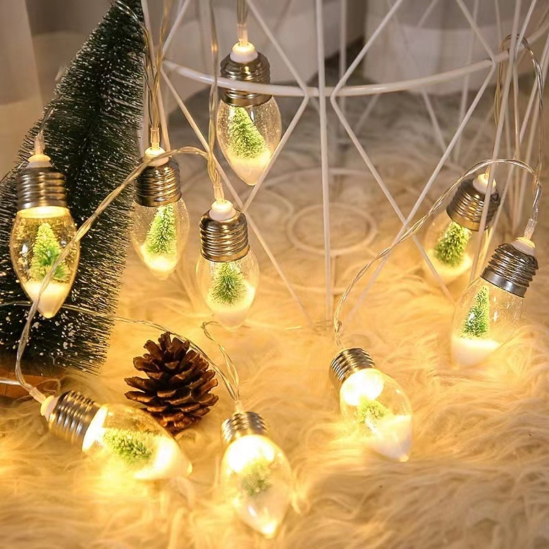 Christmas Fairy String Lights Christmas Tree Snow Bulb String Light 1.5m 10LEDs Decor Fairy Lights New Year Party Xmas Indoor Bedroom Tree Patio Decoration Garland Lights 2025 - CAD $17.99 –P7