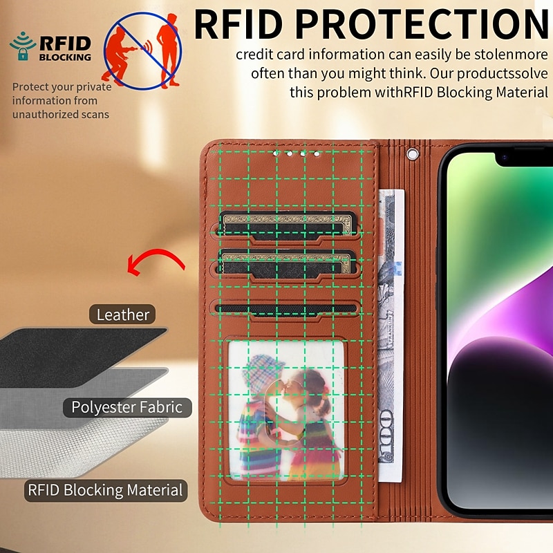 Phone Case For iPhone 17 Pro Max 17 Air 16 15 14 Pro Max Plus 13 12 11 Pro Max Mini Magnetic Adsorption Wallet Case with Stand Holder Magnetic Full Body Protective Solid Color TPU PU Leather 2025 - $16.99 –P11