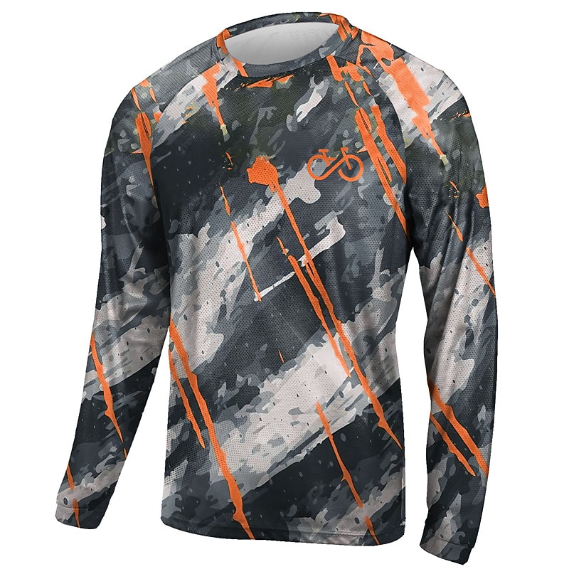 Homme Maillot de descente Graphique manche longue Cyclisme Top avec 3 poches arrière VTT Vélo tout terrain Cyclisme sur route Séchage Rapide Bandes réfléchissantes Poche Arrière Évacuation de de 2026 ? $20.99 –P3
