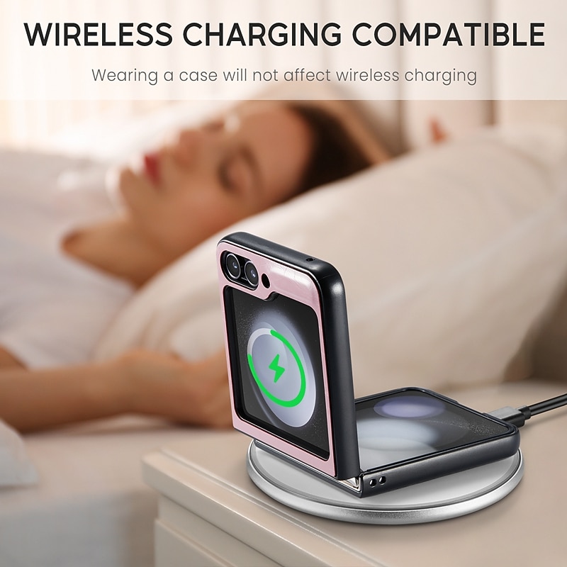 телефон Кейс для Назначение SSamsung Galaxy Z Flip 5 Z Flip 4 Кейс на заднюю панель Портативные Противоударная рамка Кожа Ретро ТПУ Металл Кожа PU 2025 - $15.99 –P2
