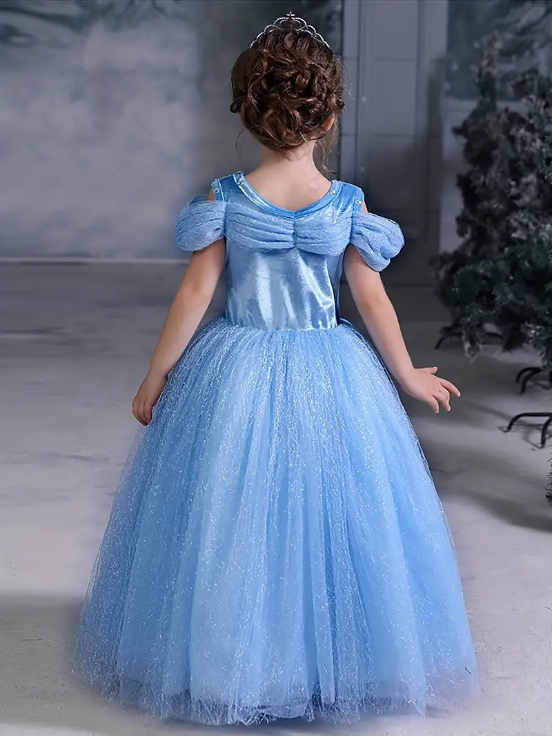 Regina delle nevi Gelido Principessa Elsa Abito da damigella Costume per festa a tema Abiti in tulle Cosplay for Ragazze Bambini Natale Carnevale Mascherata Matrimonio Ospite di nozze del 2026 a $48.99 –P9