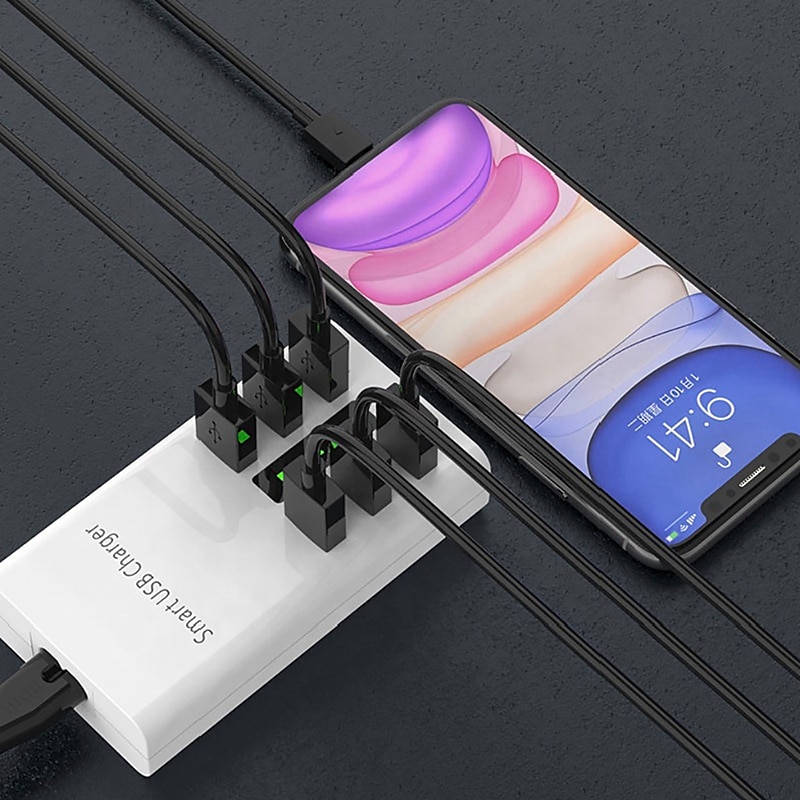 USB 2.0 Naben 6 Häfen 6-in-1 USB-Hub mit RJ45 5 V / 2A Stromversorgung Für Tablet PC Smartphone 2025 - $15.99 –P5