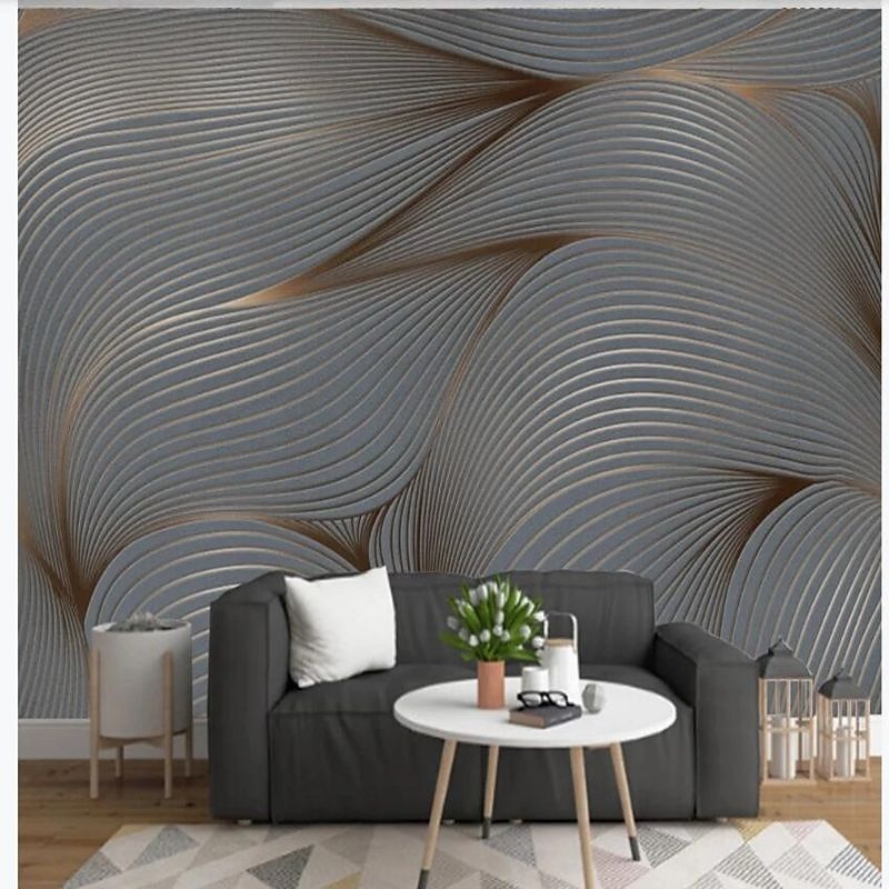 cool wallpapers 3d abstracte muurschildering behang muurschildering muurstickers bladeren abstracte schets foto geschikt voor hotel woonkamer slaapkamer art deco 2025 - $51.99 –P8