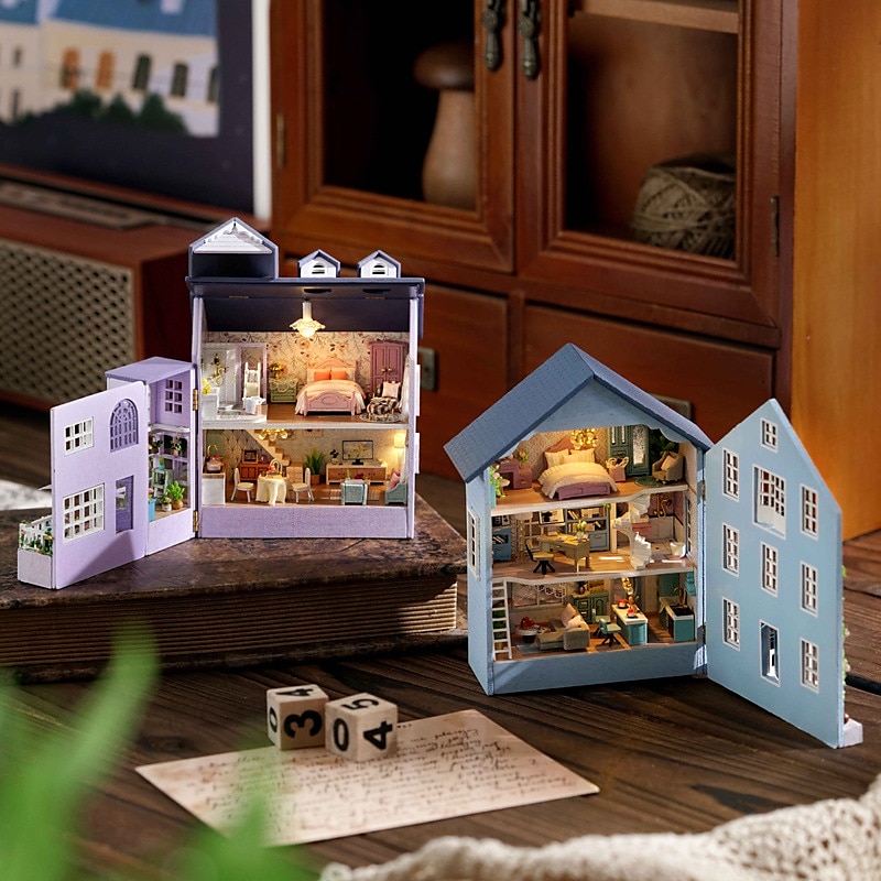 Cabane DIY Manoir Molan - Manoir du bonheur en bois Fait main et auto-fabriqué Multi-niveaux Cadeaux Cadeau de Noël pour filles de 2026 ? $36.99 –P3
