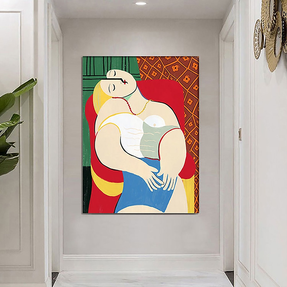 handmålad picasso oljemålning vägg picasso målning abstrakt figurativ väggkonst bild handgjord målning konstverk för heminredning vardagsrum sovrum dekor rullad duk utan ram 2025 - $77.99 –P1