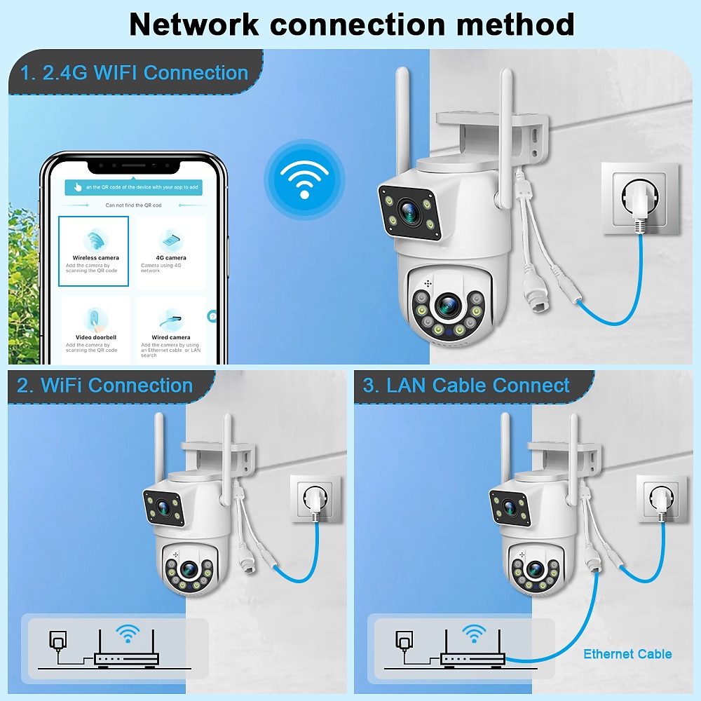 Didseth 4mp wifi ptz camera buiten dual-lens menselijk detecteren nachtzicht beveiliging cctv vedio surveillance ip camera 2025 - $52.99 –P10