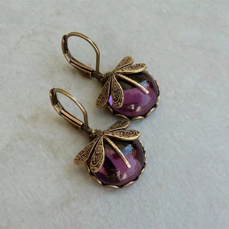 1 Paar Vintage-Ohrhänger mit libellengrünem Kristall, Boho-Ohrringe, Schmuckpakete, Muttertagsgeschenke, Geburtstagsgeschenke, Weihnachtsgeschenke, Geschenke für Frauen und Mädchen, Partygeschenke 2025 - $9.49 –P3