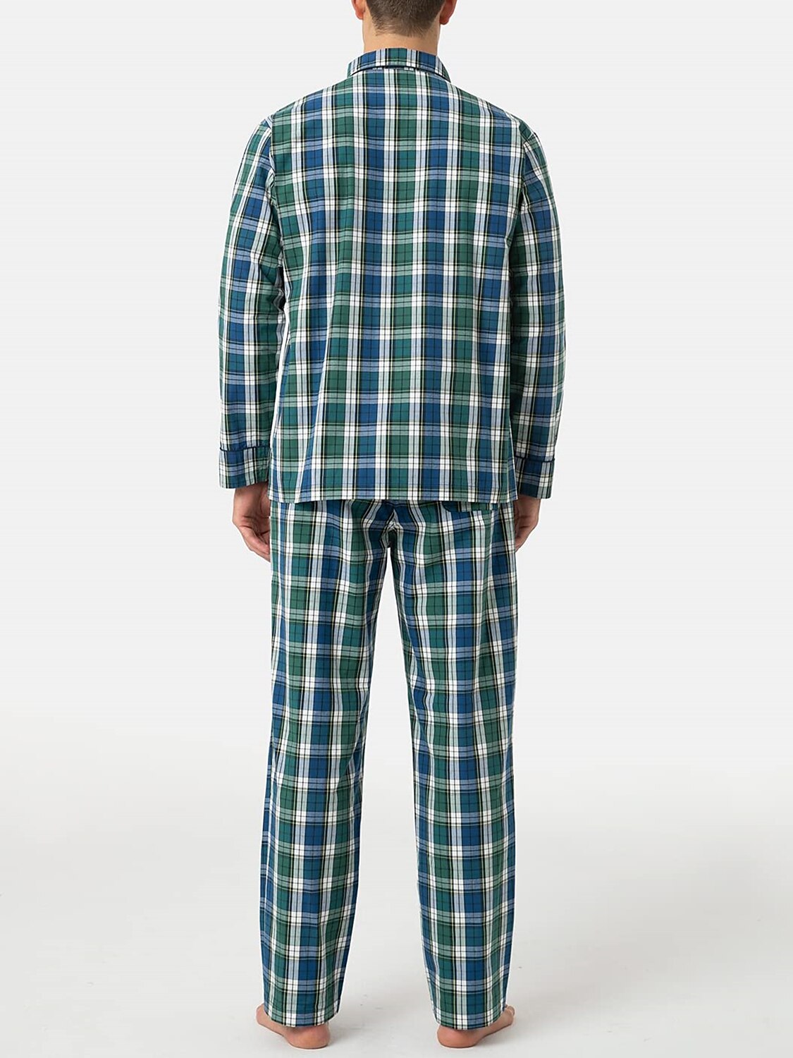 Per uomo loungewear Pigiami Set pigiama Top e pantalone del pigiama 2 pezzi A quadri Moda Informale Comoda Interni Giornaliero Cotone Comfort Bavero Manica lunga Camicia Pantalone A cordoncino Vita del 2025 a $16.39 –P12