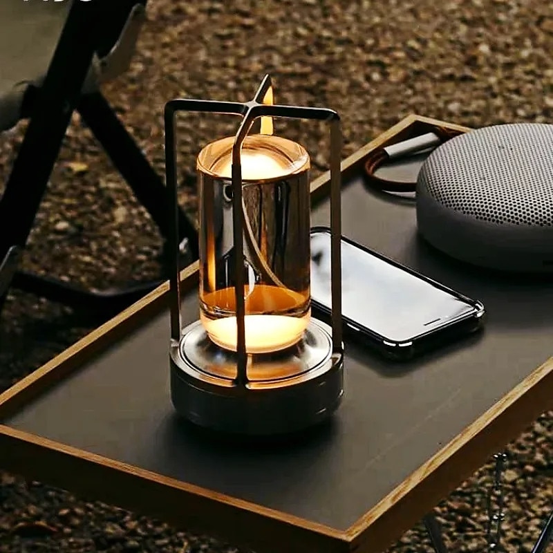 Candeeiro de mesa recarregável sem fio LED retro bar lâmpadas de mesa de metal toque dimmer luz noturna tri-cores para restaurante quarto bar hotel luzes de decoração de casa de 2025 por $53.99 –P2