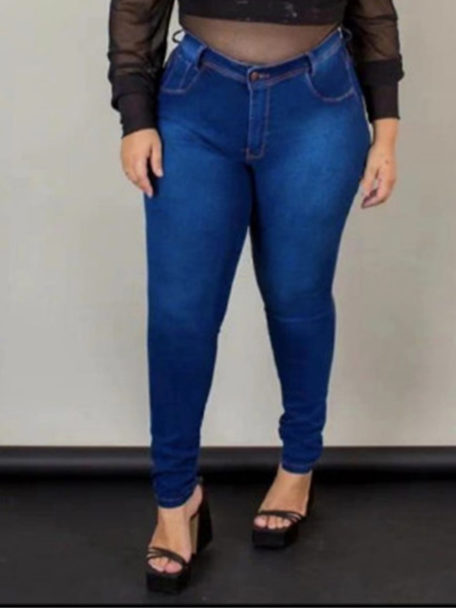 Women's Pants Plus Size Curve Trousers Jeggings Full Length Fashion Streetwear Street Daily Navy Navy S M Fall Winter 2023 - US $32.99 –P2