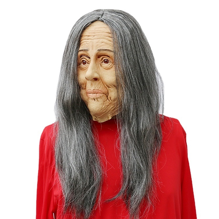 Ördög Öreg hölgy Maszk Mengpo maszk Ijesztő Grimace Maszk Öreg hölgy Nagymama öreg ember latex fejfedő Halloweenra a Walpurgis éjre 2025 - $40.99 –P4