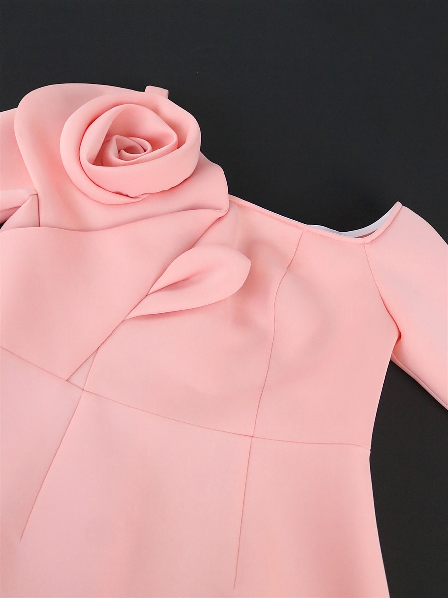 Női Extra méret Ív Party ruha Bodycon Hüvelyruha Sima Midi ruha Hosszú ujj Hasított Aszimmetrikus Divat Parti Arcpír rózsaszín Ősz Tél XL XXL 3XL 4 XL 2025 - $43.99 –P13