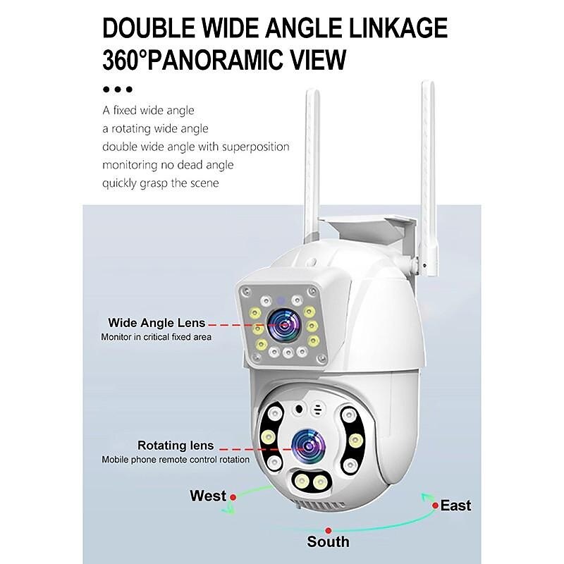 1080P Dual Lens Outdoor Security Camera CCTV Surveillance Camera PTZ Camera 2.4GHz Wireless WiFi Camera Motion Detection Night Vision Auto Tracking Camera IP66 Waterproof 2025 - $51.99 –P6