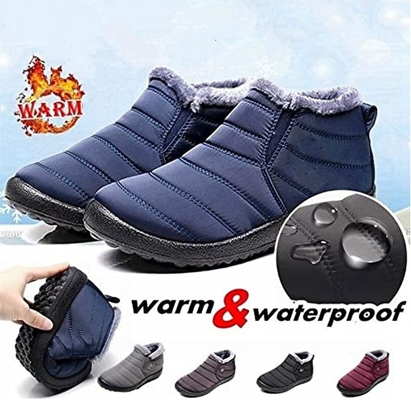 Men's Women's Waterproof Winter Ankle Boots - Warm Fur Lined Slip-On Shoes for Outdoor Activities 2025 - $24.99 –P3