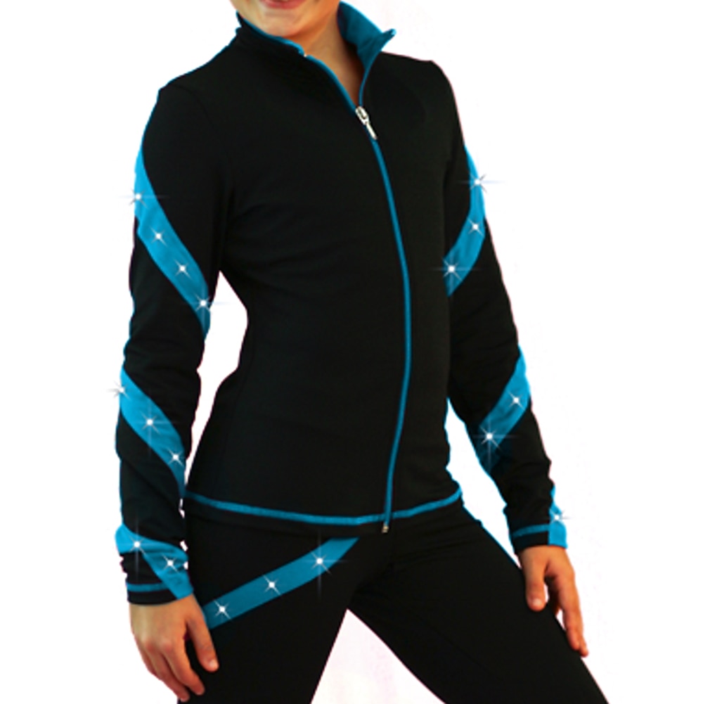 Figure Skating Fleece Jacket Women's Girls' Ice Skating Jacket Top Pink Blue Purple Stretchy Training Competition Skating Wear Thermal Warm Crystal / Rhinestone Long Sleeve Ice Skating Figure Skating 2025 - $49.99 –P2