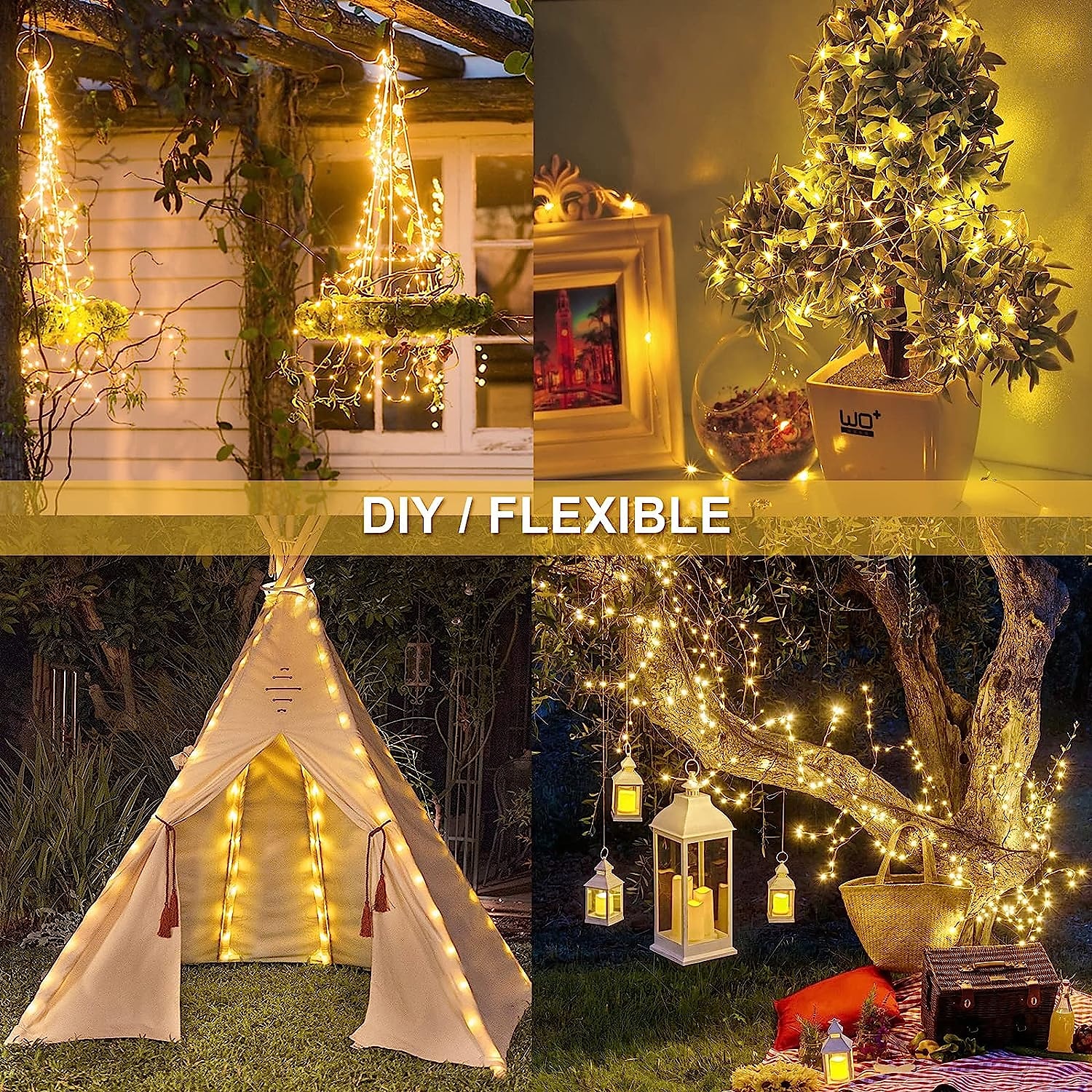 Guirlande lumineuse solaire à LED pour réception de mariage, élégante, décoration de mariage, 10 m, 33 pieds, 100 LED, 8 modes d'éclairage, guirlande lumineuse étanche, jardin, Noël, mariage, fête de 2025 ? $14.49 –P5