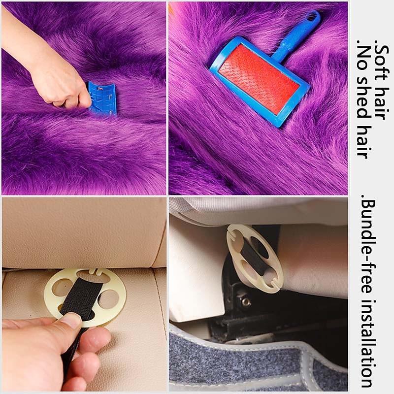 Auto Zitkussen Vacht Hoezen Fiber Faux Wol Mat Lange Plush Universele Vrouwen Warme Auto Zitkussen Winter 2025 - $49.99 –P20