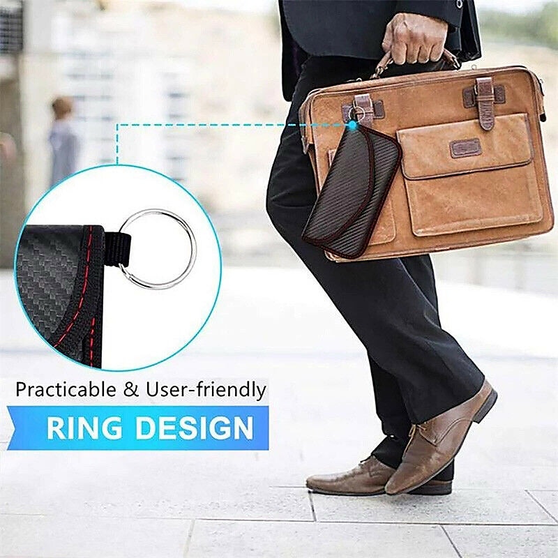 1pc Faraday Bag For Phones Car Keys RFID Signal Blocking Bag Carbon Fiber Case Privacy Protection Key Fob, Anti-Tracking Anti-Hacking Case BlockerYou can clic 2025 - $15.99 –P3