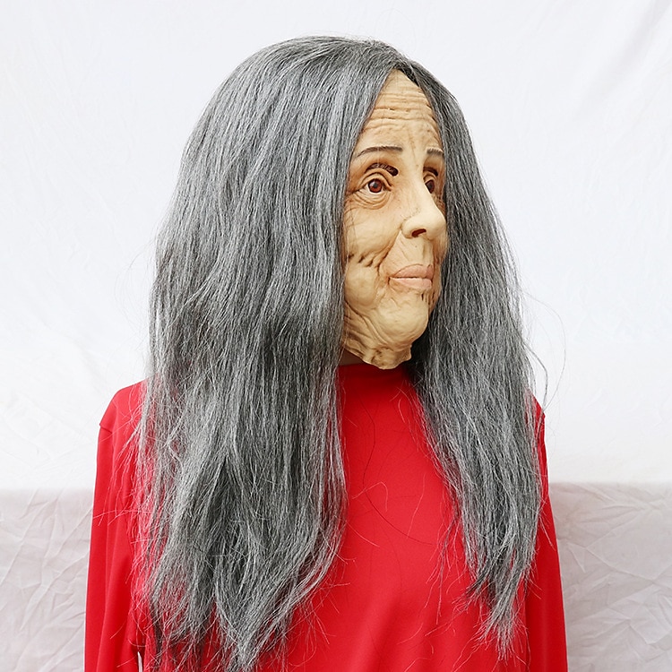 Ördög Öreg hölgy Maszk Mengpo maszk Ijesztő Grimace Maszk Öreg hölgy Nagymama öreg ember latex fejfedő Halloweenra a Walpurgis éjre 2025 - $40.99 –P2