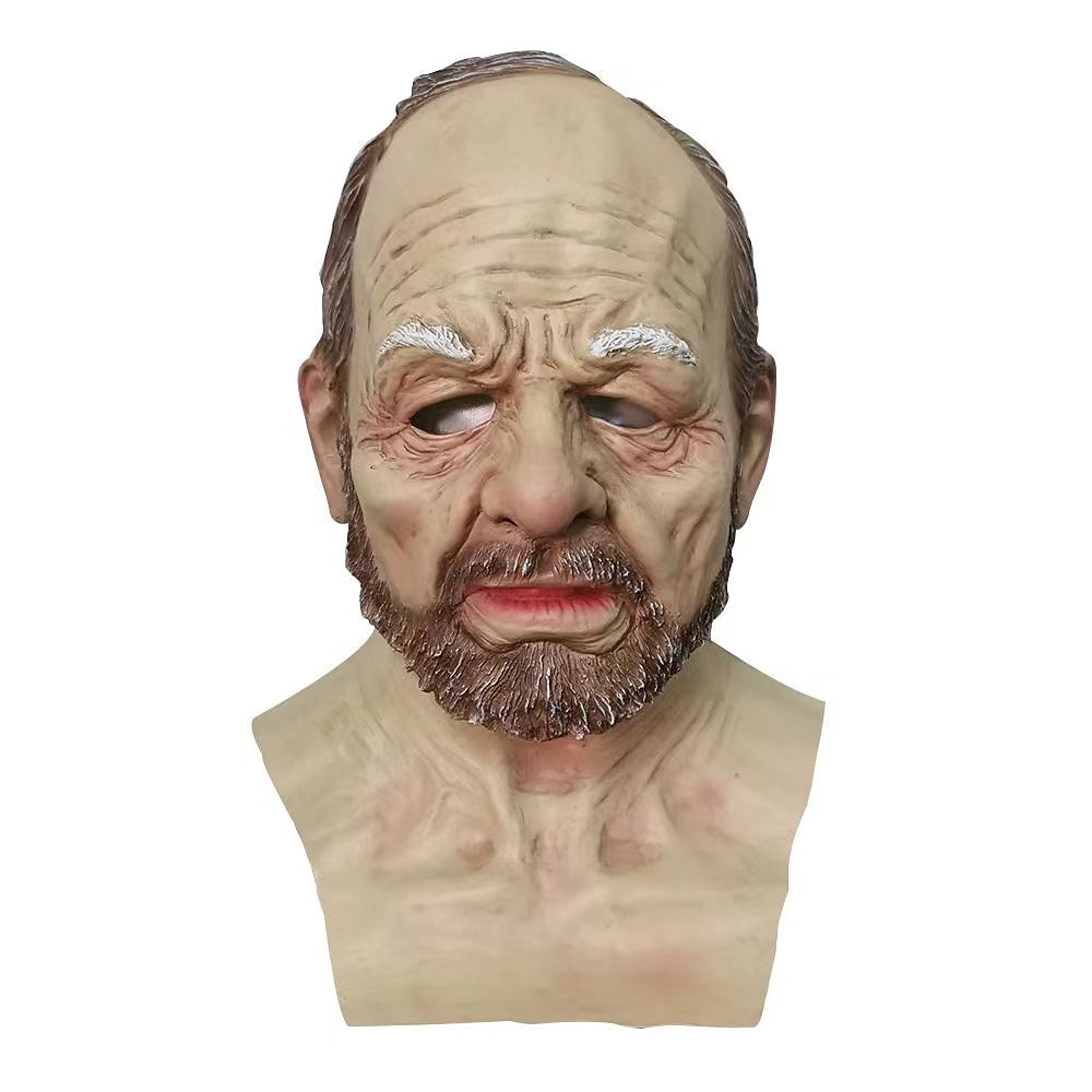 halloween mask realistisk gammal man mask läskig mänsklig latex mask, skrämmande skrynkla mask halloween cosplay kostym mask fest rekvisita 2025 - $27.99 –P6