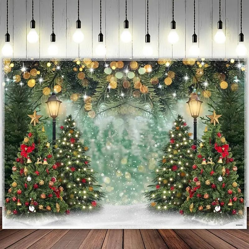 Рождественские украшения дерево висит гобелен настенное искусство Рождество большой гобелен фреска декор фотография фон одеяло занавеска для дома спальня гостиная украшения 2025 - $14.49 –P2