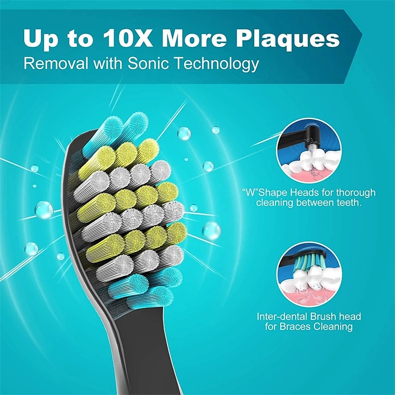 Elektrische Sonic Tandenborstel USB Opladen FW-507 Oplaadbare Waterdichte Elektronische Tandenborstels Vervangende Heads Volwassenen Valentijnsdag Cadeau 2026 - $45.39 –P6