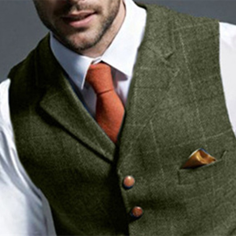 Per uomo Retrò vintage Gilè A spina di pesce Taglio sartoriale Dentellato Monopetto - più bottoni Blu Verde Cachi 2023 del 2025 a $55.99 –P1