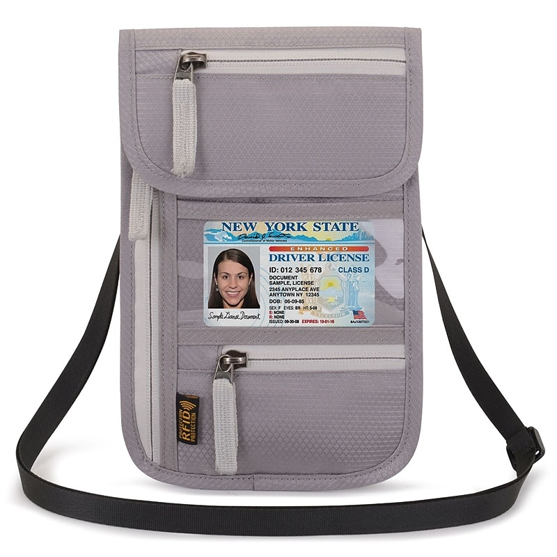 מחזיק דרכון חסימת rfid נסיעות ארנק כרטיס תיק shileding neck pouch security protect רצועה מותאמת תיק faraday 2025 - $14.99 –P11