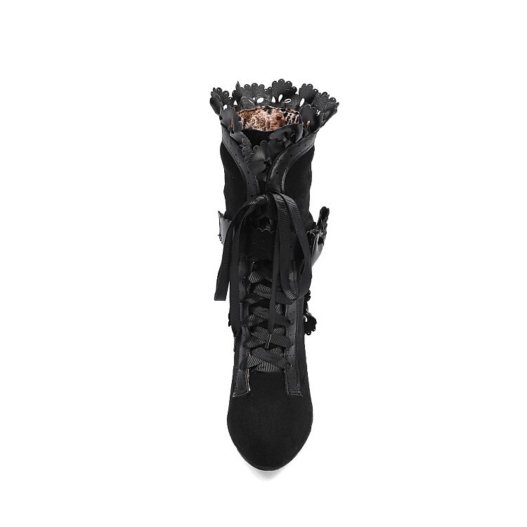 Mujer Botas Zapatos de Navidad Bullock Zapatos Tallas Grandes Exterior Navidad Diario Color sólido Botines Botines Invierno Encaje Tacón de gatito Dedo redondo Elegante Casual Minimalismo Zapatos de 2025 - $59.99 –P17