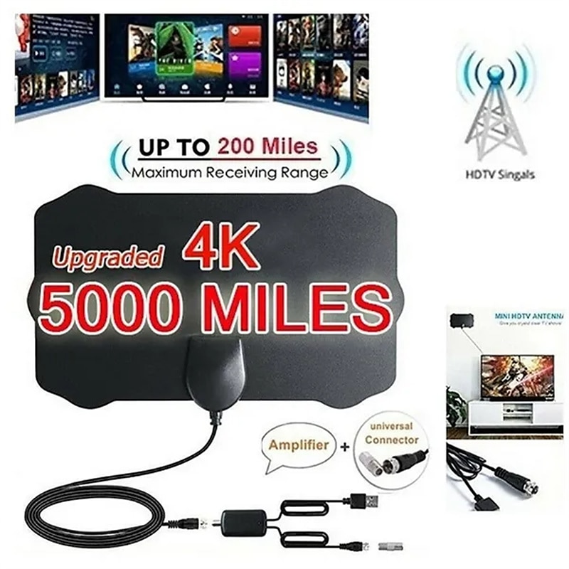 5000 Miles Range HDTV Antenna 4K HD Indoor Digital TV Aerial Signal Amplifier 2025 - $17.99 –P1