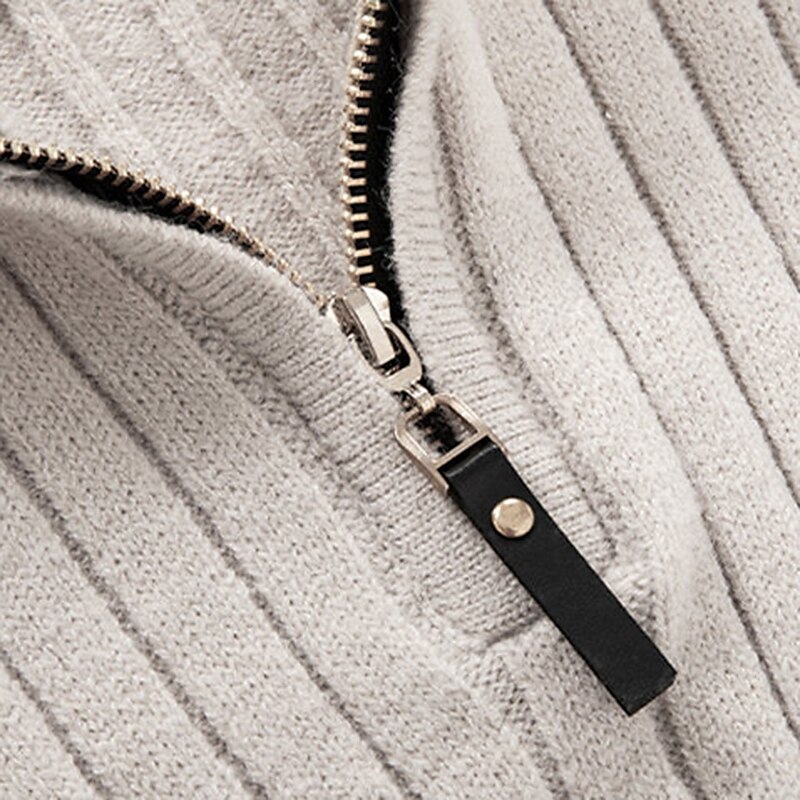 Men's Pullover Sweater Jumper Quarter Zip Pullover Sweater Jumper Ribbed Knit Regular Knit Plain Quarter Zip Modern Contemporary Work Daily Wear Clothing Apparel Fall & Winter Black White M L XL 2025 - $32.99 –P2
