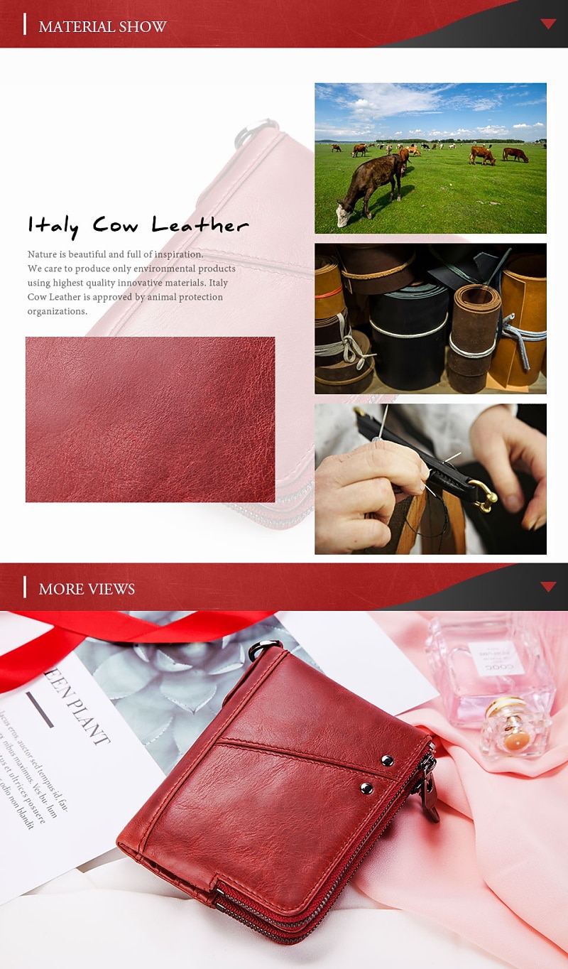 Anti-theft Brush RFID Leather Men's Wallet Multi-function Double zipper Vertical Wallet Top layer leather fashion casual change bag 2026 - $25.99 –P10