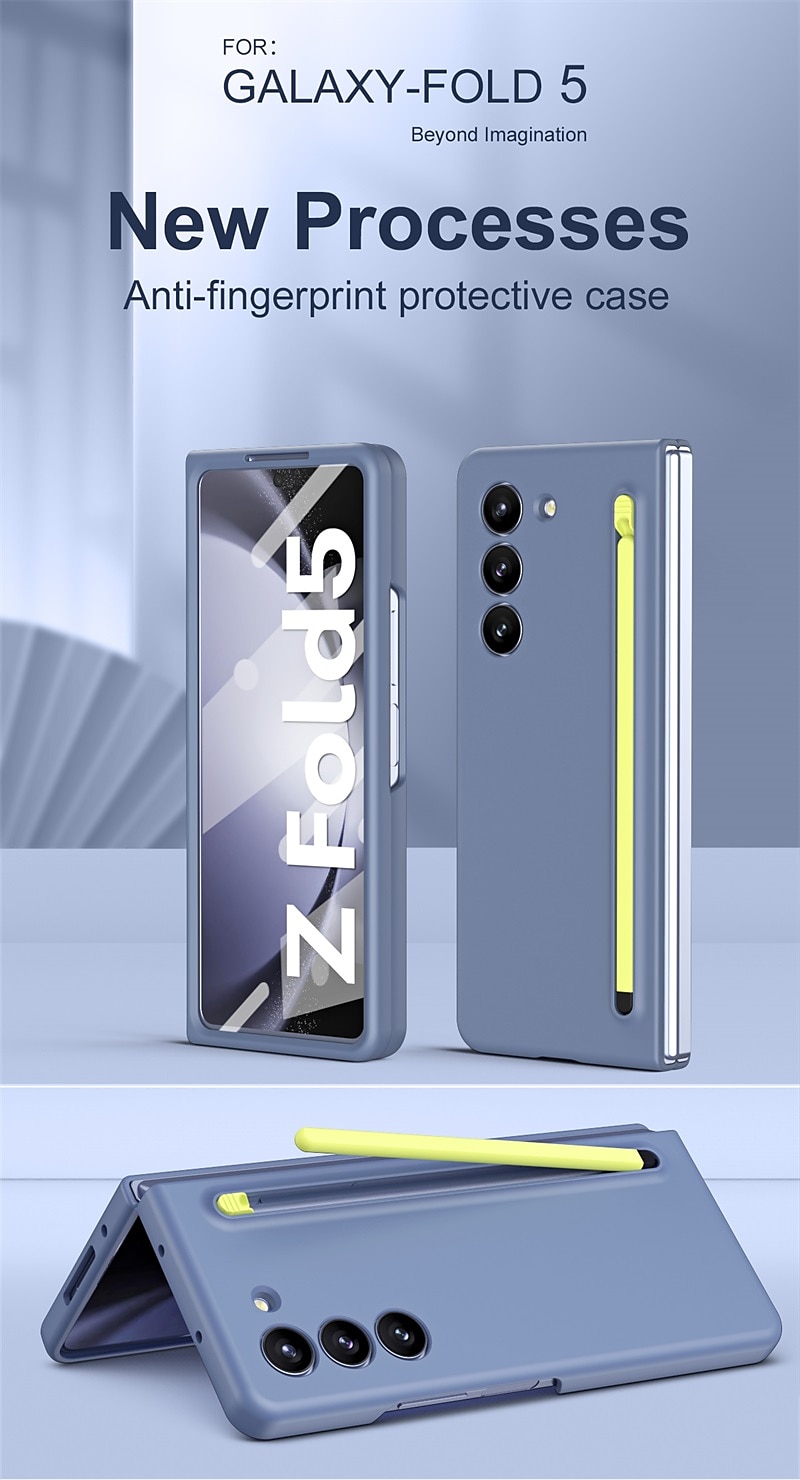 Phone Case For Samsung Galaxy Z Fold 6 Z Fold 5 Z Fold 4 Z Fold 3 Back Cover with Screen Protector Pencil Holder Full Body Protective PC 2025 - $31.99 –P1