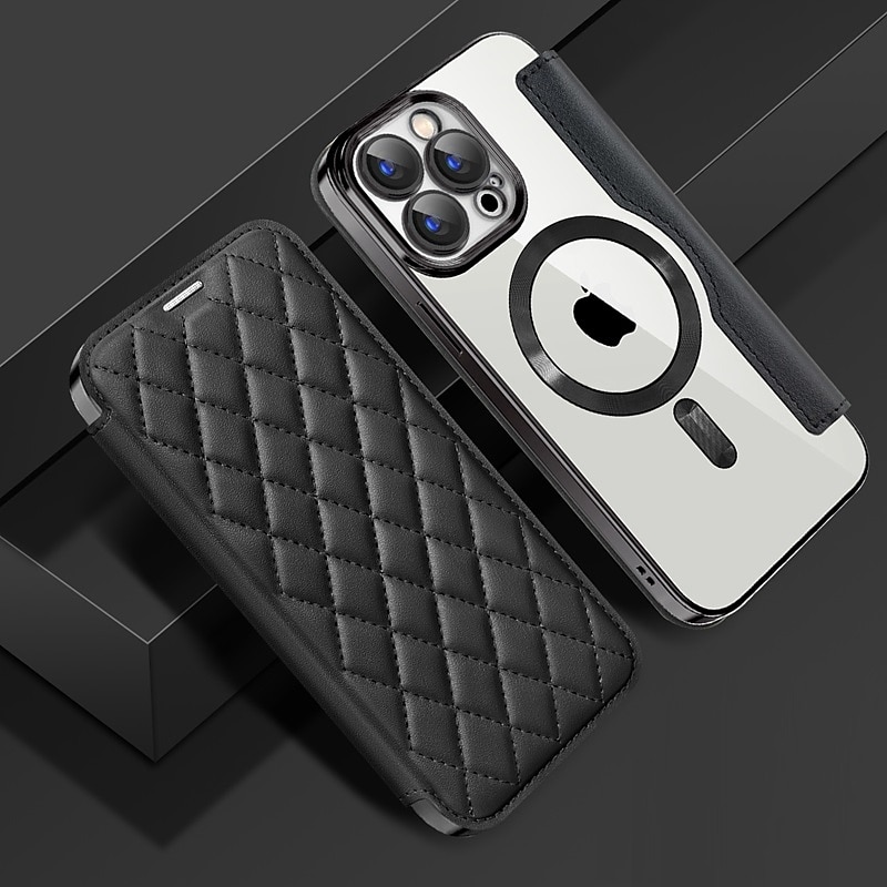 Handyhülle für iPhone 16e Apple AirTag iPhone 16 iPhone 15 Pro Max Plus 14 13 12 11 Wallet Case mit Magsafe transparentem Kartensteckplatz Retro TPU PU-Leder 2025 - $21.99 –P9