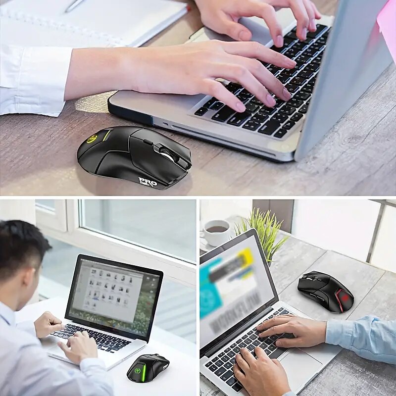 2.4G Wireless Three Mode Mute Game Mouse 4000DPI Adjustable And Rechargeable USB Plug And Play For Desktop Notebook Office PC Optical Mouse 2025 - $47.99 –P9