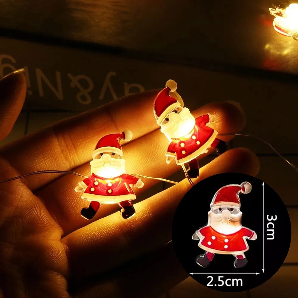 napelemes karácsonyi hóember Mikulás cukorka tündérfüzér fények 4m 40 led 8 mód világítás kültéri ip65 vízálló füzér fények karácsonyi esküvő kert terasz fa party ünnep dekoráció 2025 - $18.99 –P5